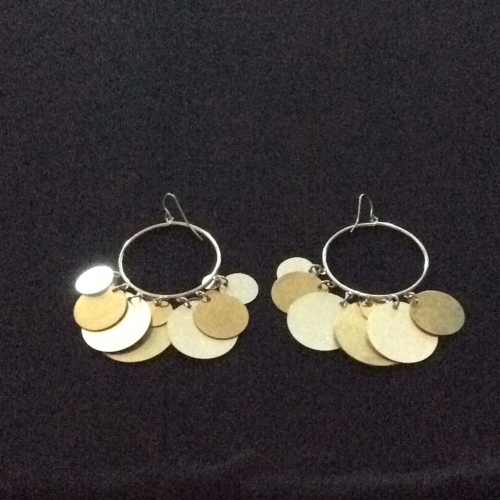 Silver and Gold Drop Earrings